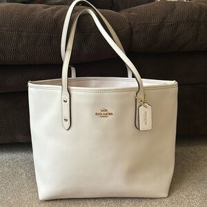 Coach White Tote